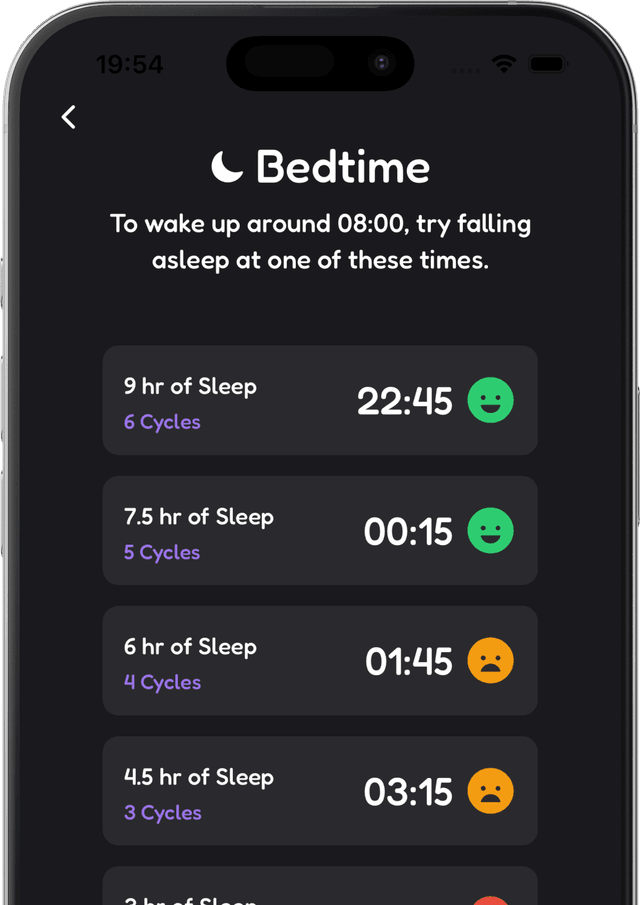 iphone image showing sleep cycles screen